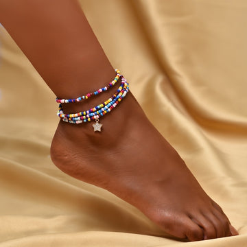 Boho Anklet Foot Colorful Beads Chain Shell Pendant Ankle Summer Bracelet Charm Sandals Barefoot Beach Foot Bridal Jewelry A046 daiiibabyyy